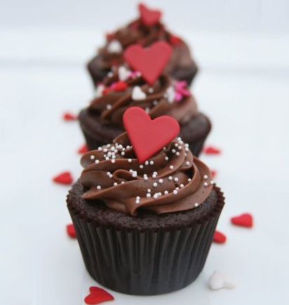 Red Hearts Chocolate Cupcakes Dubai