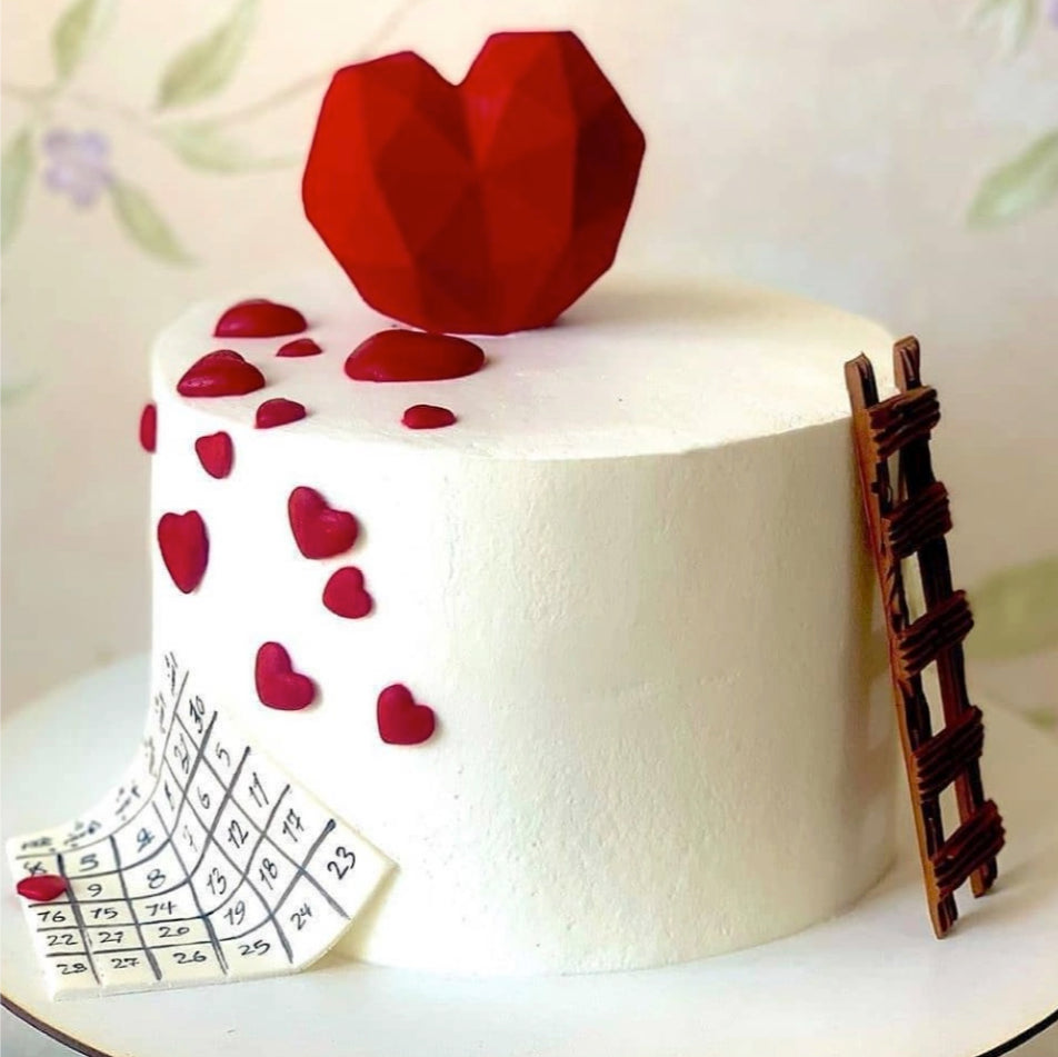 Ladder Cake Design Heart ladder Cake Dubai - Anniversary Cake - Deliver to Dubai – The ...