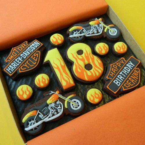 Birthday Motorbike Theme Cookies - Dubai