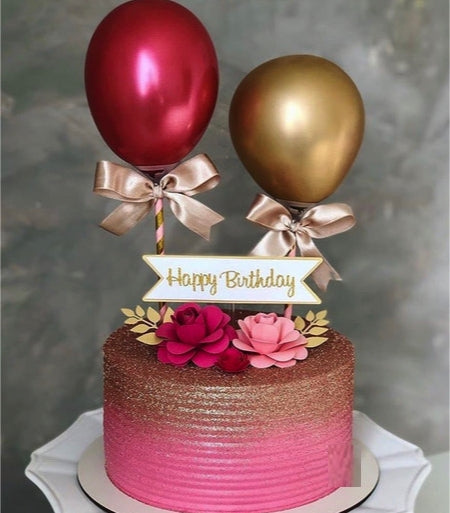 Pink Cake with balloons Dubai