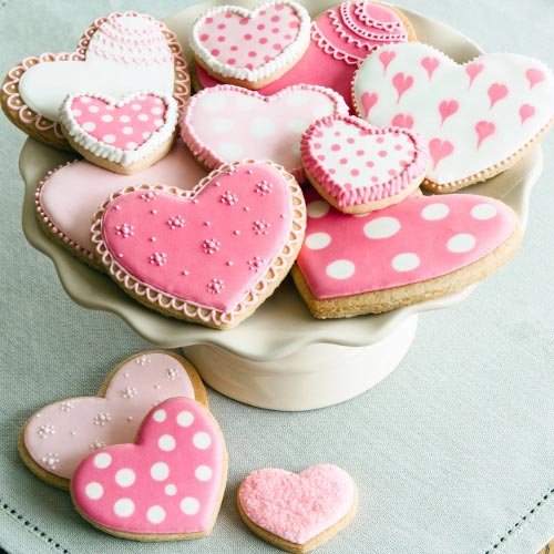Sweet Pink Heart Cookies - Dubai