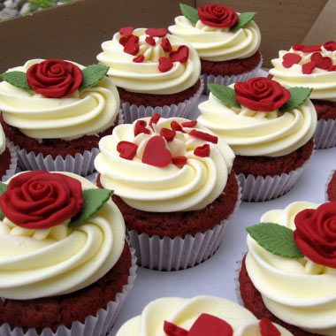 Red Velvet Rose Cupcakes - Dubai